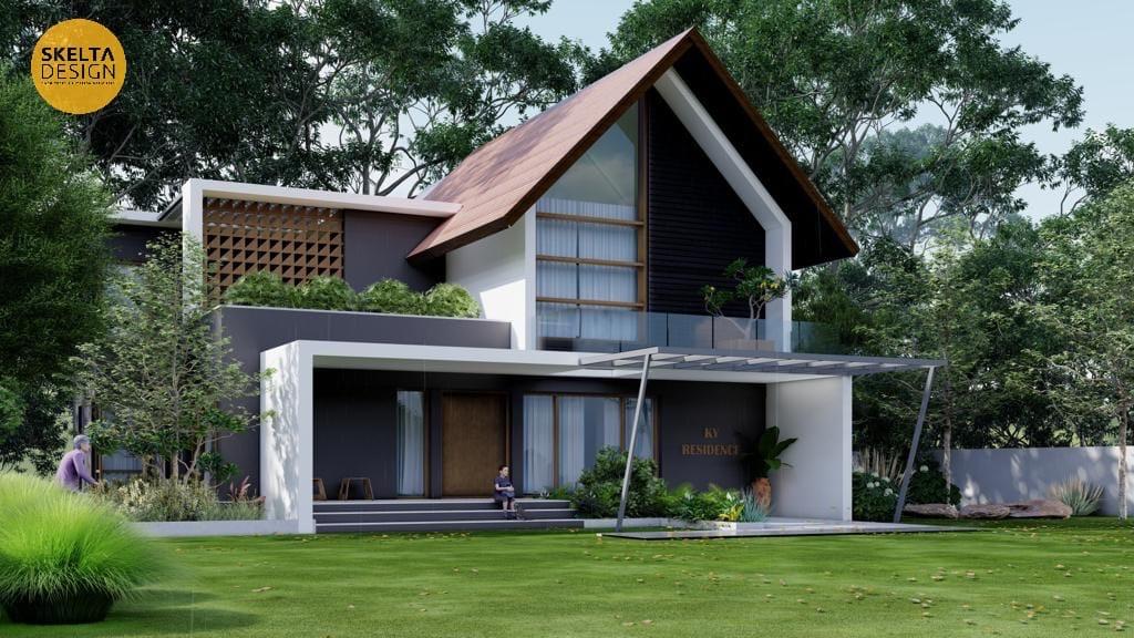 Gable-roofed contemporary residence by Skelta Design